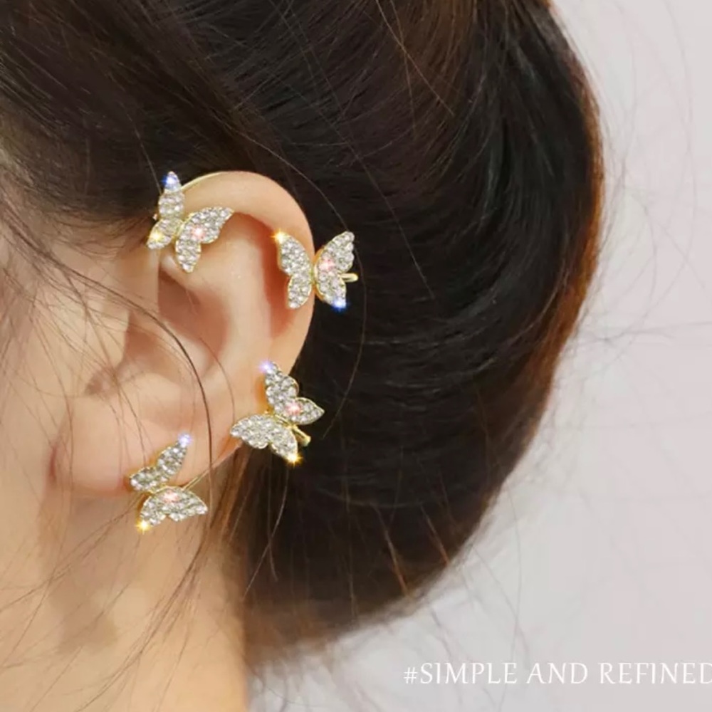 COPY - Ear butterfly brace earring multiple available in good and silver .